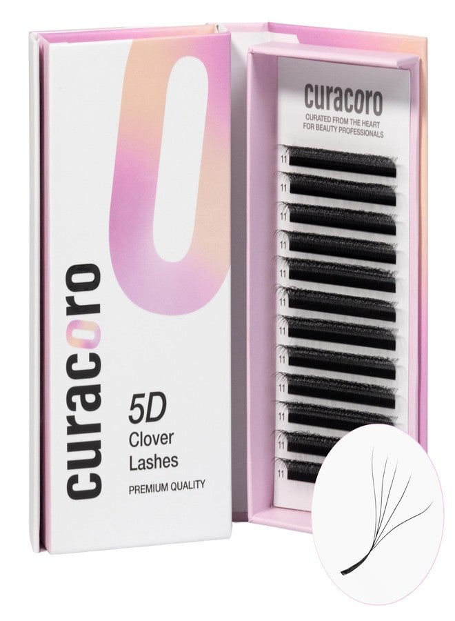 Curacoro 5D W-Shaped Clover Eyelashes Extension | 0.07mm Thickness | C/CC/D Curl | 8mm-15mm Mixed & Single Length | Individual Eyelash Extensions | Easy Application & Long Lasting (0.07 D, 8mm-15mm) - Image 1